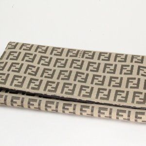 Authentic Fendi Zucca FF Canvas Flap Wallet Gently Used